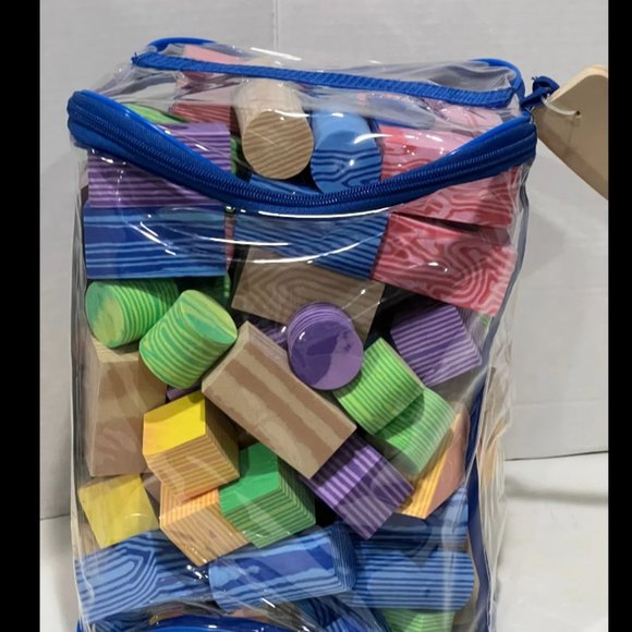 Other 10pc Sealed Woodgrain Foam Building Blocks Verdes New Poshmark